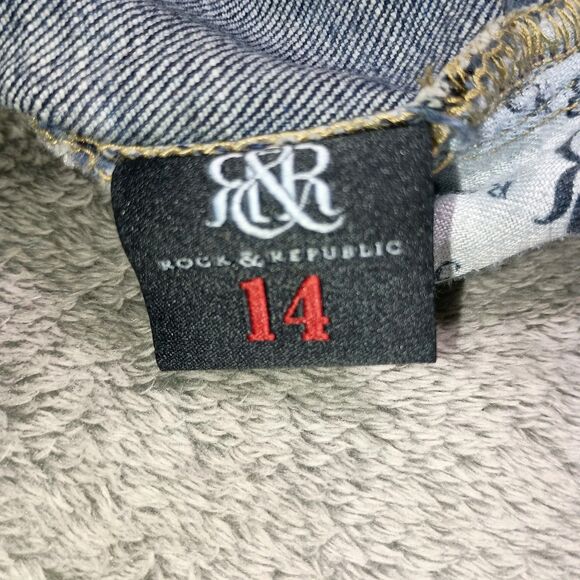 Rock & Republic Women's Dark Blue Denim Bootcut Straight Leg Jeans Sz 14 $225 - Picture 10 of 16